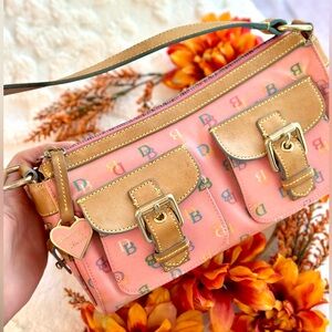 Dooney & Bourke Vintage Bag Bubblegum Pink Y2K Rainbow Signature Pockets Purse